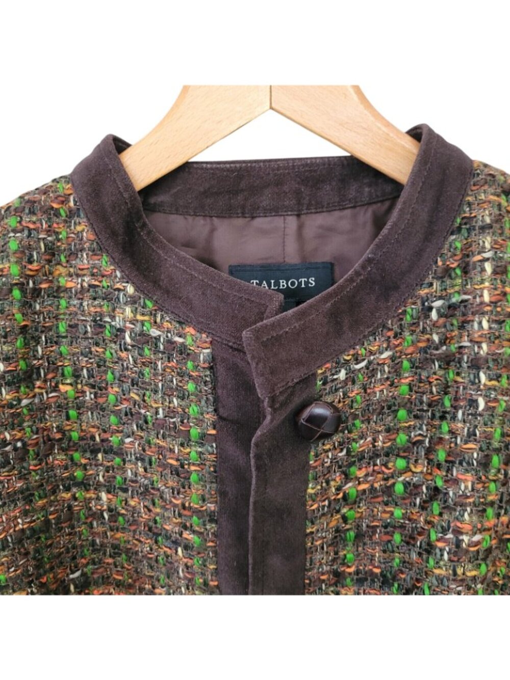 Talbots Tweed Blazer Old Money Jacket Womens Sz 8 Velvet Autumn Capsule Workwear - Picture 4 of 9